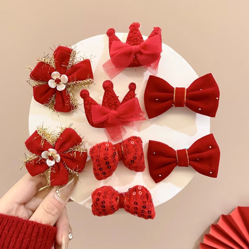 Horquilla de bebé de año nuevo, clip de pelo de sudor, tocado de bebé de niña, horquilla de lanugo para niños que no lastima el cabello, accesorios para el cabello de año nuevo