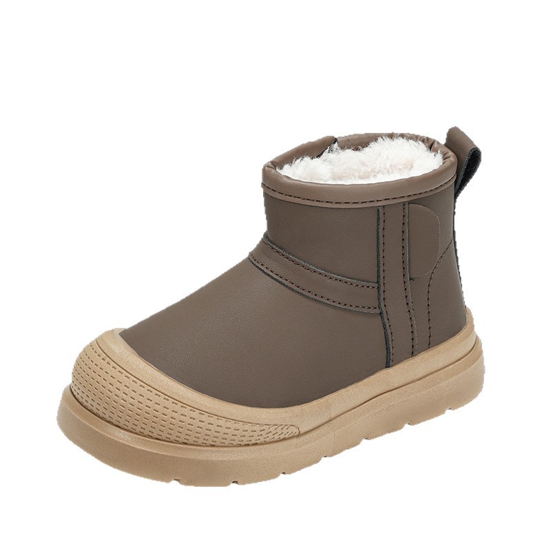 Niños botas de nieve de invierno 2025 nuevas botas de algodón cálidas de lana para niñas botas de algodón impermeables zapatos de algodón para niños