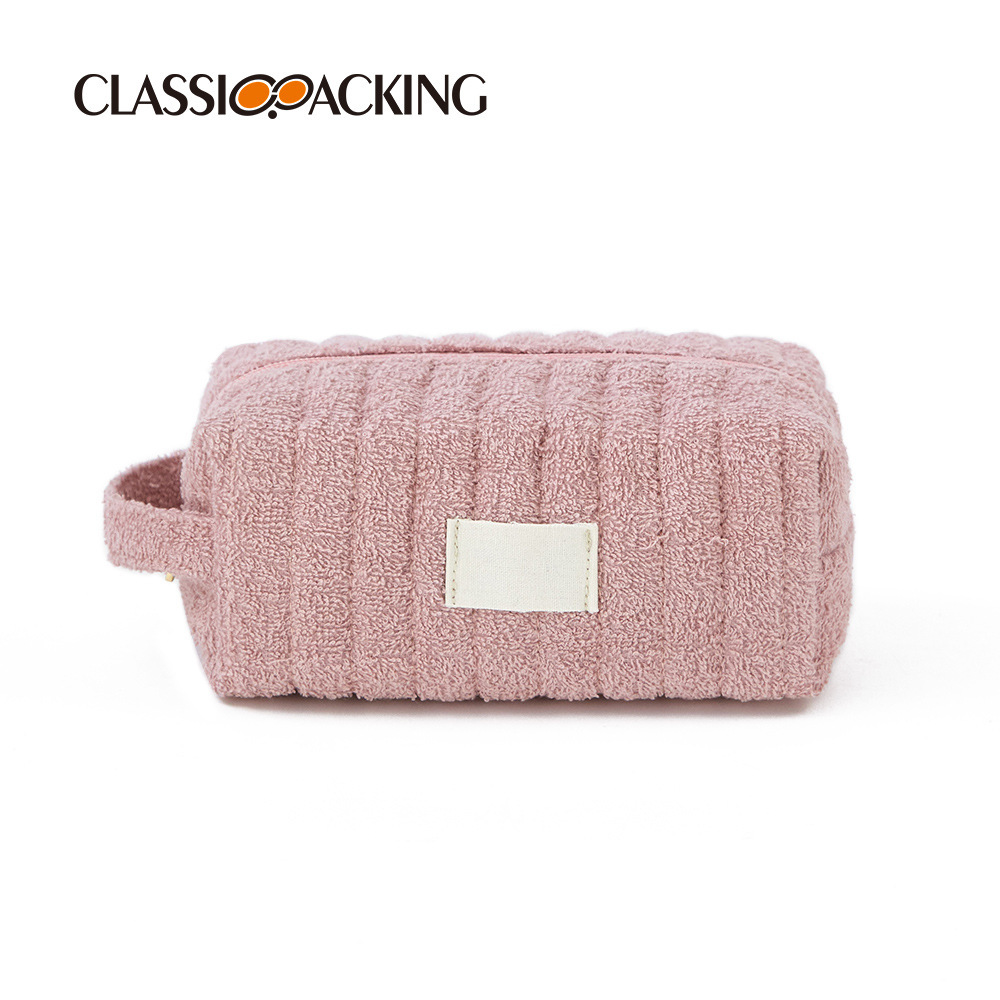 Bolsa de cosméticos al por mayor de fábrica, material de bordado de toallas, bolsa de almacenamiento de cosméticos, bolsa de almacenamiento portátil portátil de viaje