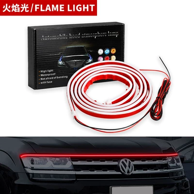 Car start scanning through the daily running light Dynamic led super bright cover Light dual mode hood light bar atmosphere
