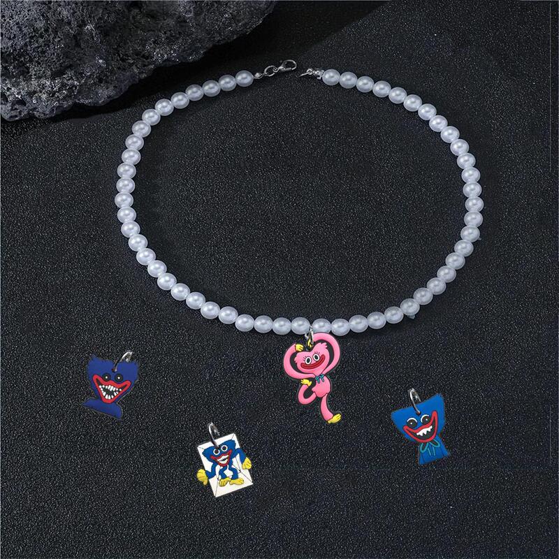 Amazon huggy wuggy pearl necklace temu fashion clavicle chain niche design creative cartoon matching