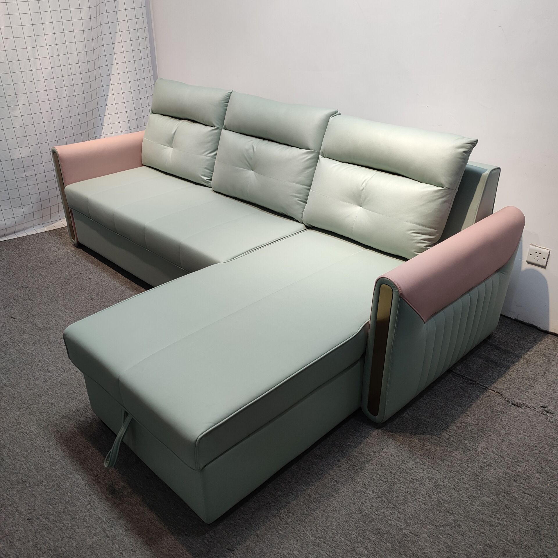 Sofá cama plegable de doble uso moderno simple sofá cama de aire plegable tela de tecnología sin lavado sofá de almacenamiento multifuncional