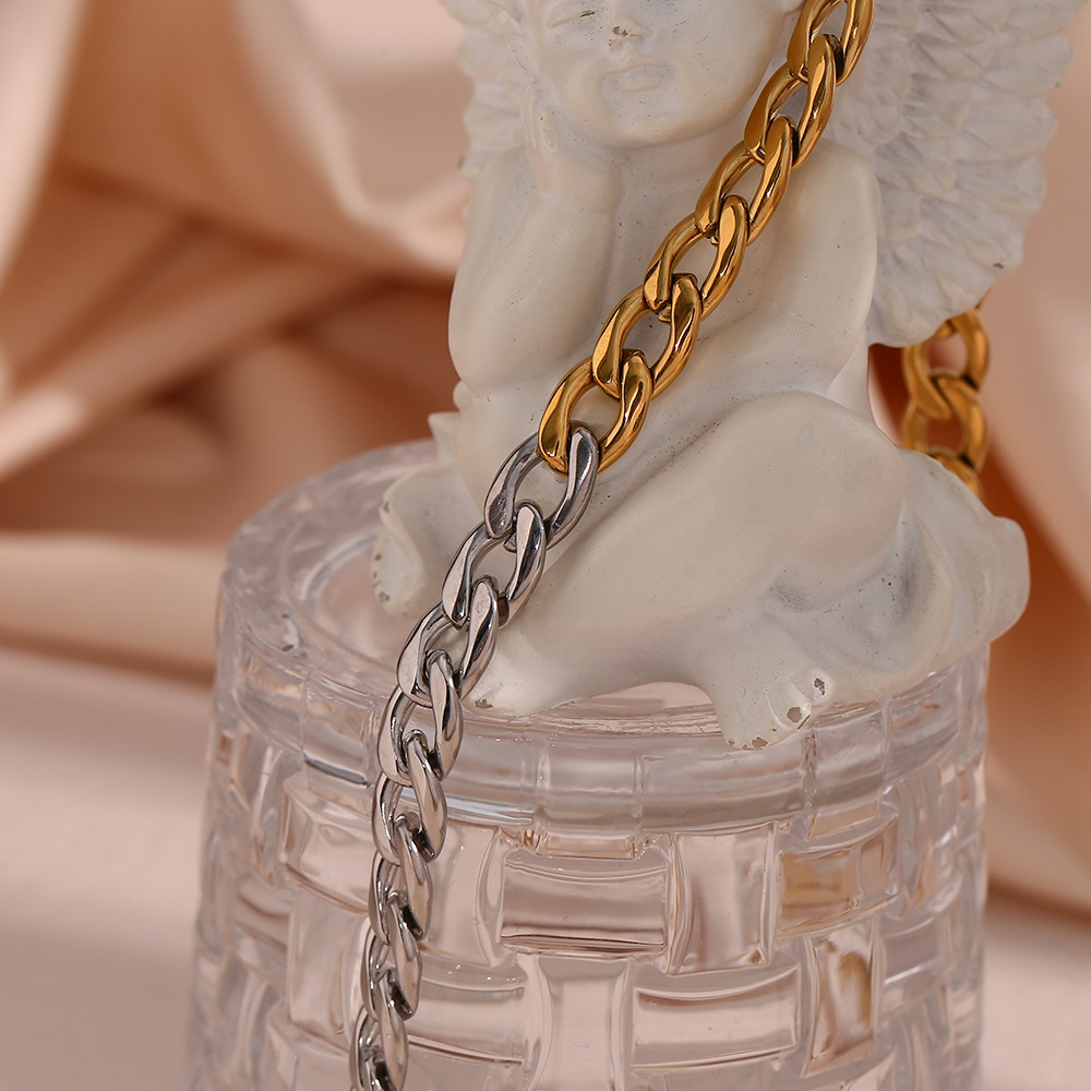 Hip-Hop Geometric Stainless Steel Plating Necklace