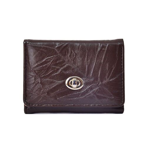 Ultra-Hot Pleated Folded Three-Fold Women's Wallet Instagram Korean Version Simple Cover Style Toggle Zero Wallet Coin Purse