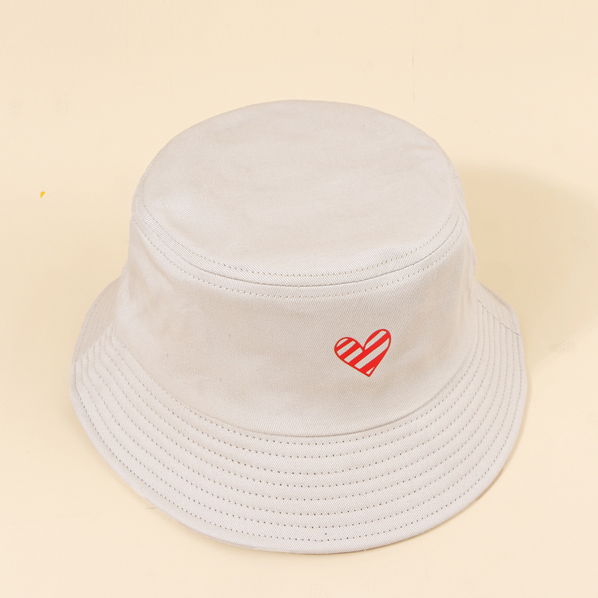 128g Weight Bucket Hat Hats Type Daily Occasion Cotton Material Heart Shape Pattern All Seasons Season Women'S Gender Heart Design Simple Style Style Wide Eaves Rim Women's Simple Style Heart Shape Heart Wide Eaves Bucket Hat 11