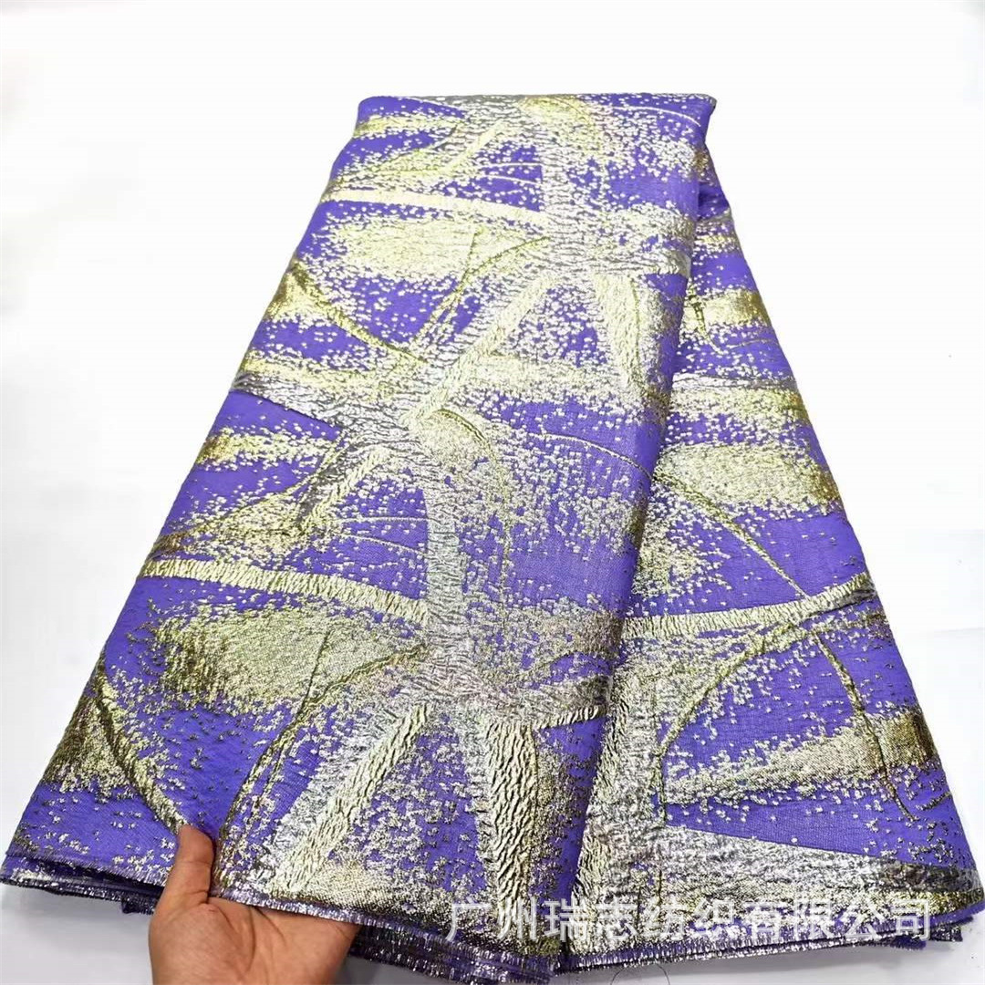Patrón retro tela jacquard teñida en hilo Falda de mujer para banquete africano Vestido de novia Escenario Accesorios de vestuario Brocade