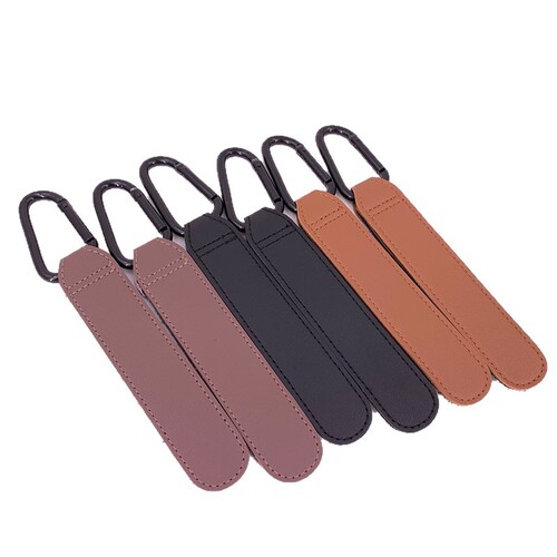 PU Leather Stroller Hook for Kids' Seat Handles, Portable Carabiner with Velcro for Baby Carts
