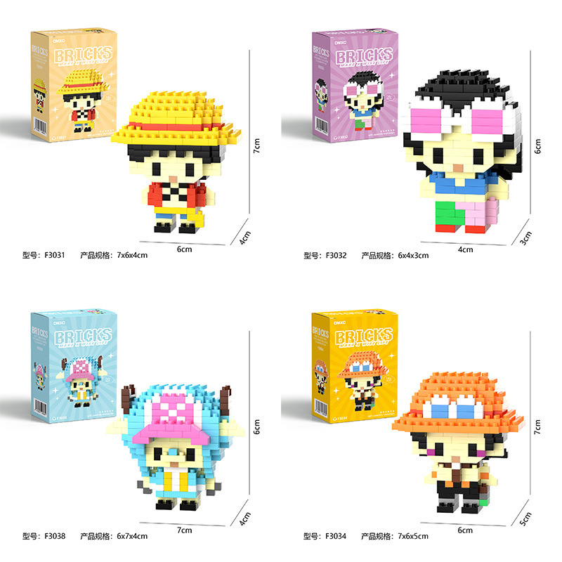 レゴビルディングブロック海賊ルフィ小粒子パズル組み立て小型おもちゃミニデスクトップ装飾品工場卸売と互換性があります。|undefined