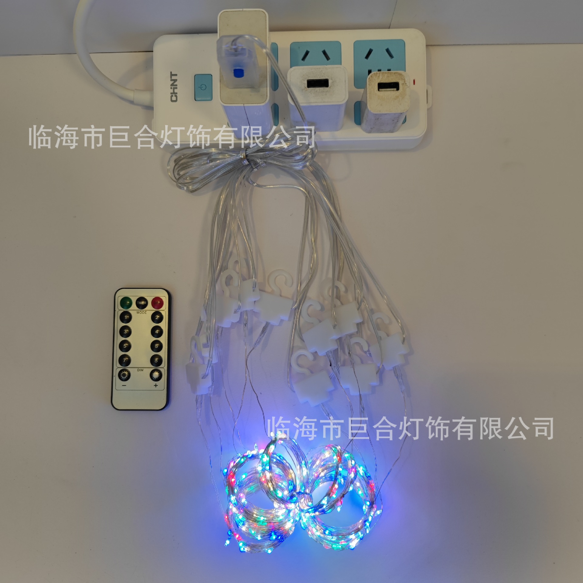 Transfronteriza Amazon LED alambre de cobre cortina de luz Cadena de luz USB control remoto 3*3 con gancho de Navidad de la boda decoración del dormitorio