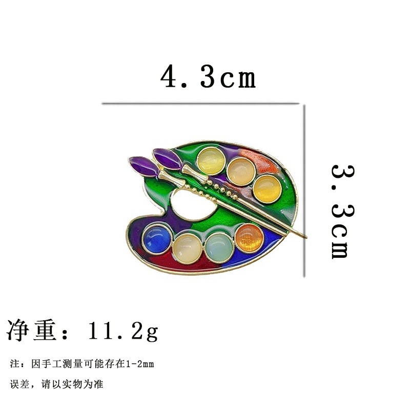 Enamel Colorful Painting Plate Brooch, Classy Niche Classy Corsage Accessories Pin, Waist-Cinching Classy Retro Wholesale for Women
