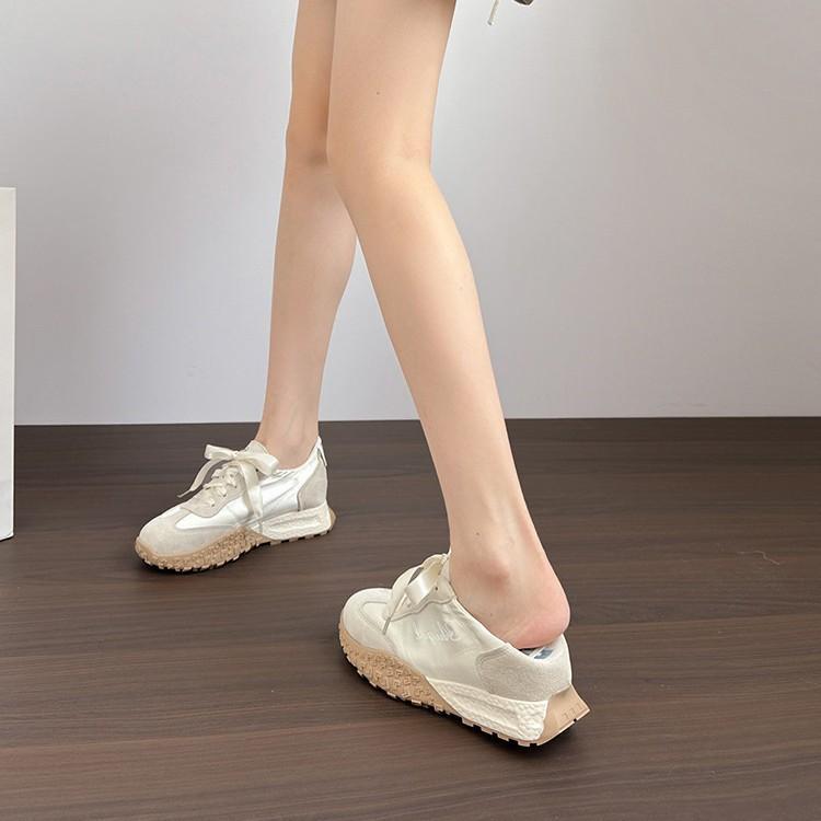 Cowhide Leather~7Cm Height-Increasing Summer Breathable Ballet-Style Trainers for Petite Women, Sports Shoes, Thick-Soled Casual Shoes Cowhide Leather~7Cm Height-Increasing Summer Breathable Ballet-Style Trainers for Petite Women, Sports Shoes, Thick-Soled Casual Shoes
