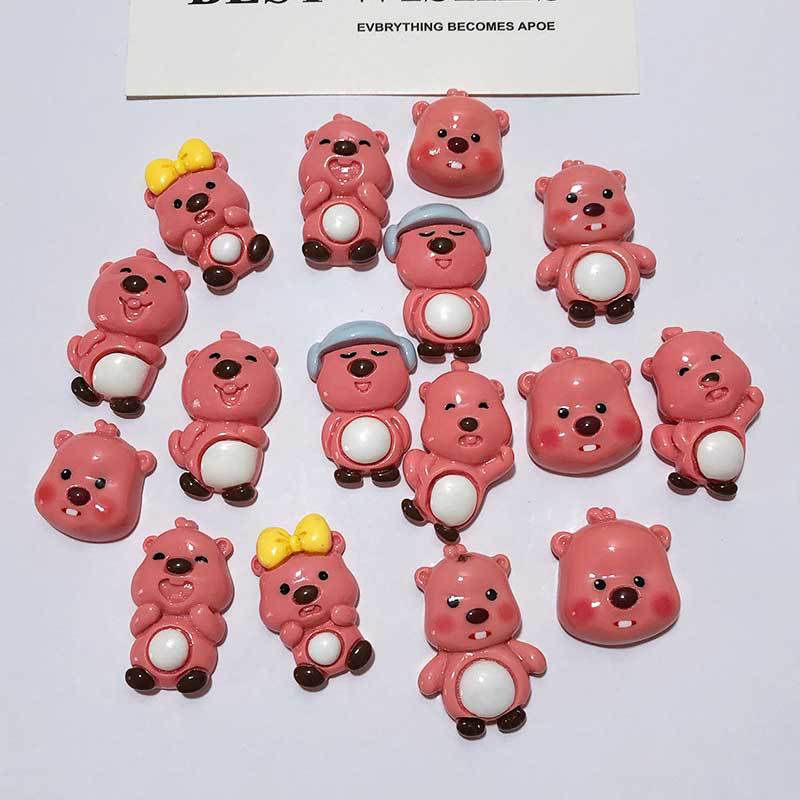 Cartoon Pink Beaver Set Resin Accessories DIY Mobile Phone Case Hole Shoe Refrigerator Magnet Storage Box Hairpin Material Cartoon Pink Beaver Set Resin Accessories DIY Mobile Phone Case Hole Shoe Refrigerator Magnet Storage Box Hairpin Material