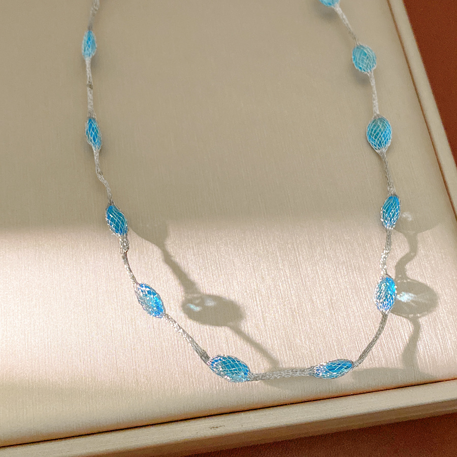 Collar de pulsera redonda de zircon de color lujo ligero nicho de alto nivel sensación de cadena clavícula temperamento simple conjunto de joyas personales image 9