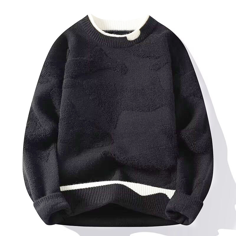 Explosiones transfronterizas de tamaño grande falso de dos piezas de camisetas de punto suéter toallas de hombre bordadas tridimensionales de otoño y invierno fábrica de chaqueta al por mayor