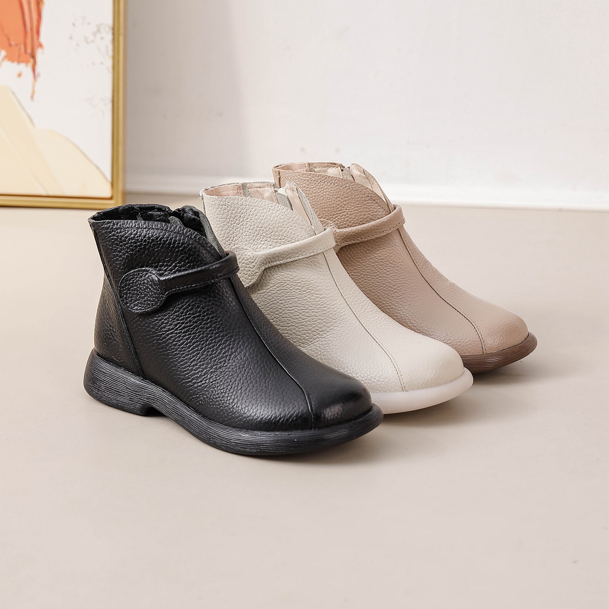 666 winter new first layer cowhide sheepskin one-piece booties autumn comfortable single-layer boots casual versatile martin boots