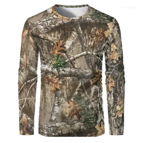 Cross-Border Export Men's Camouflage Hunting Long-Sleeved Men's T-Shirt Outdoor Sports Tactical Training Clothing Long-Sleeved T-Shirt in Stock