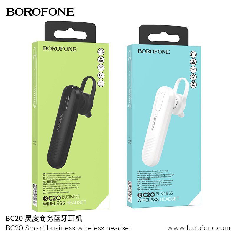 BOROFONE BC20 business car call wireless bluetooth headset unilateral ear-hanging USB rechargeable headset