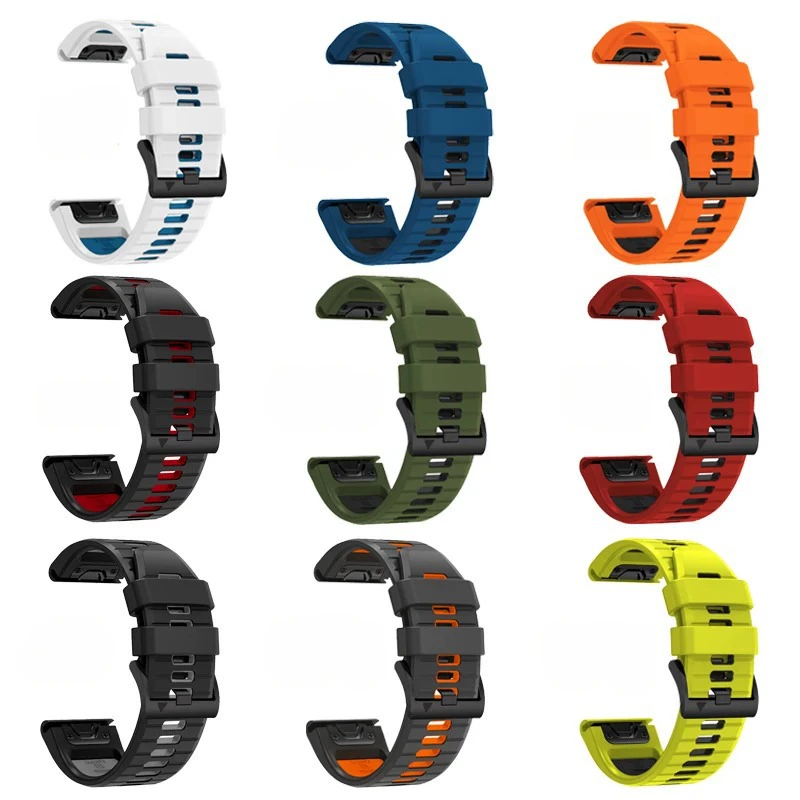 Подходит для Jiaming Fenix7x/6X/945/3HR/MK2 быстрая разборка двухцветный силикон 22/26мм сменный ремешок