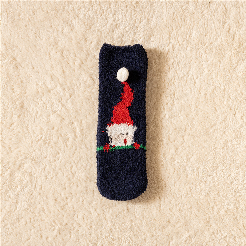 クリスマスボール靴下サンゴのベルベットの女性冬の耐寒性とベルベットの厚い睡眠靴下クリスマスプレゼントのストッキング|undefined