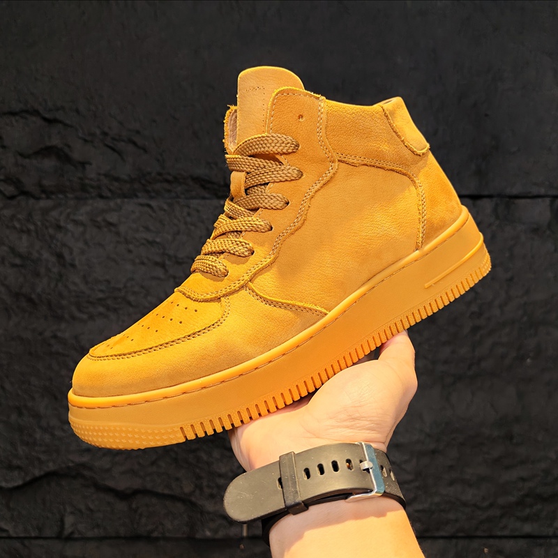 [First Layer Cowhide] 2025 New Genuine Leather Air Force One Versatile Breathable Thick-Soled Sports Casual Sneakers with Height Increase