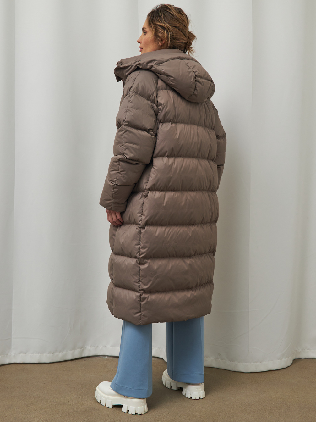 Dames lange donsjas met capuchon warme winterjas_voghion.com