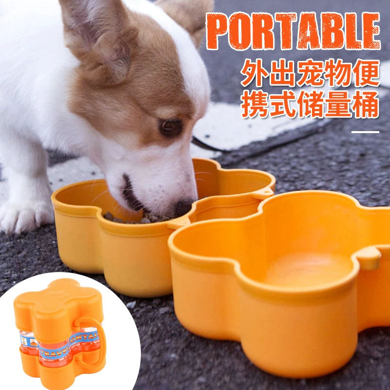 В наличии оптом ведро для еды для путешествий для домашних животных из портативного ведра для хранения воды для кормления собак двойного назначения прямые продажи с фабрики