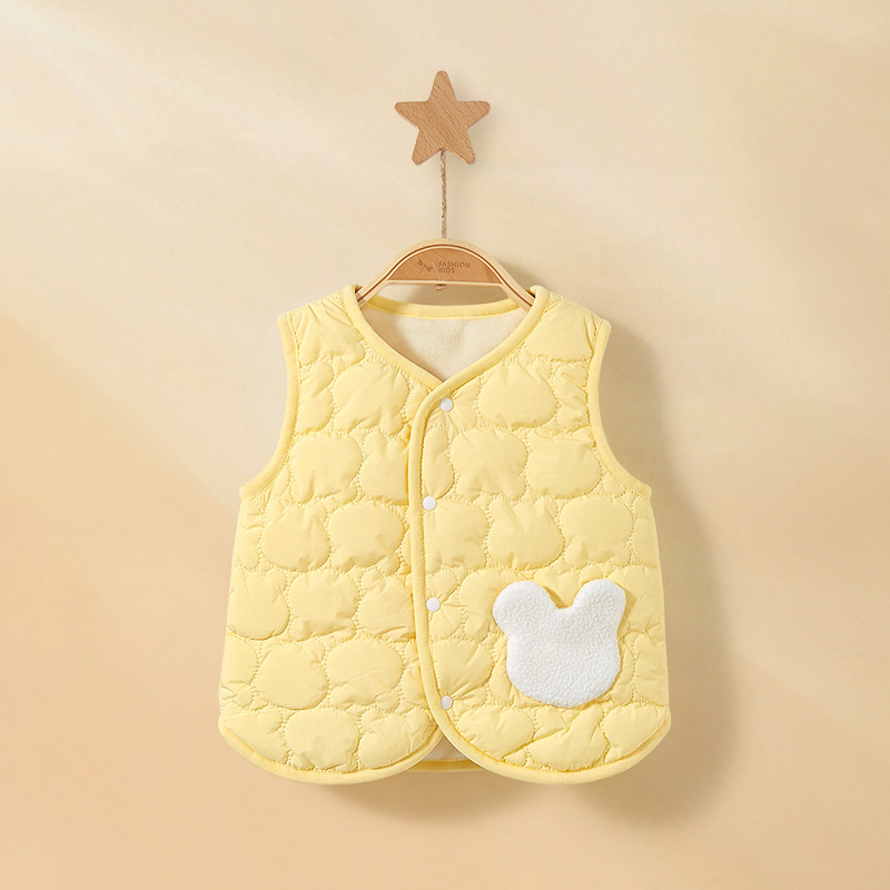 Baby chaleco de otoño y invierno para niños abrigo de terciopelo para niños niñas ropa de invierno gruesa con hombro de hombro chaleco de bebé