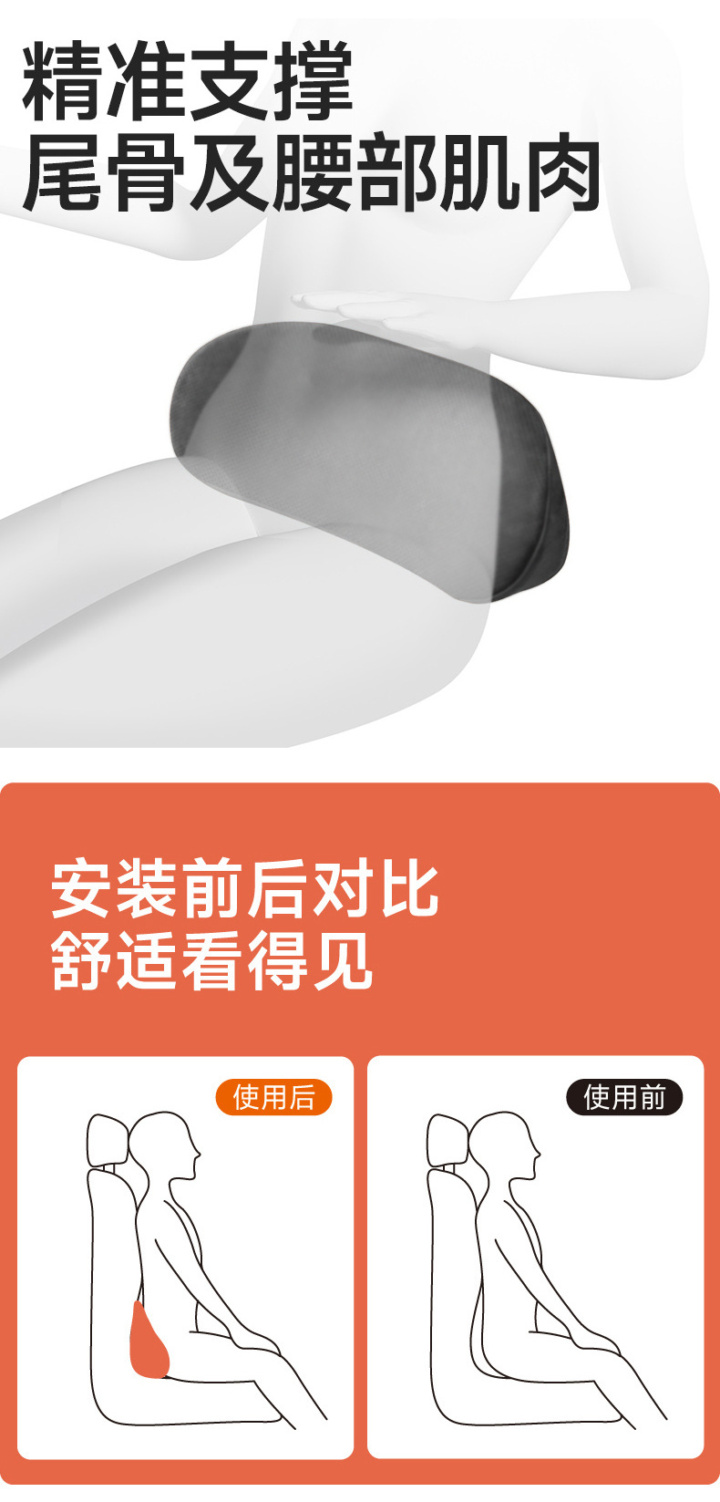 Car Lumbar Cushion Car Cushion Memory Foam Small Lumbar Cushion Car Backrest Waist Protection Seat Support Headrest Neck Protection