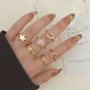 Retro set, ring with stone, suitable for import, European style, with gem, wholesale