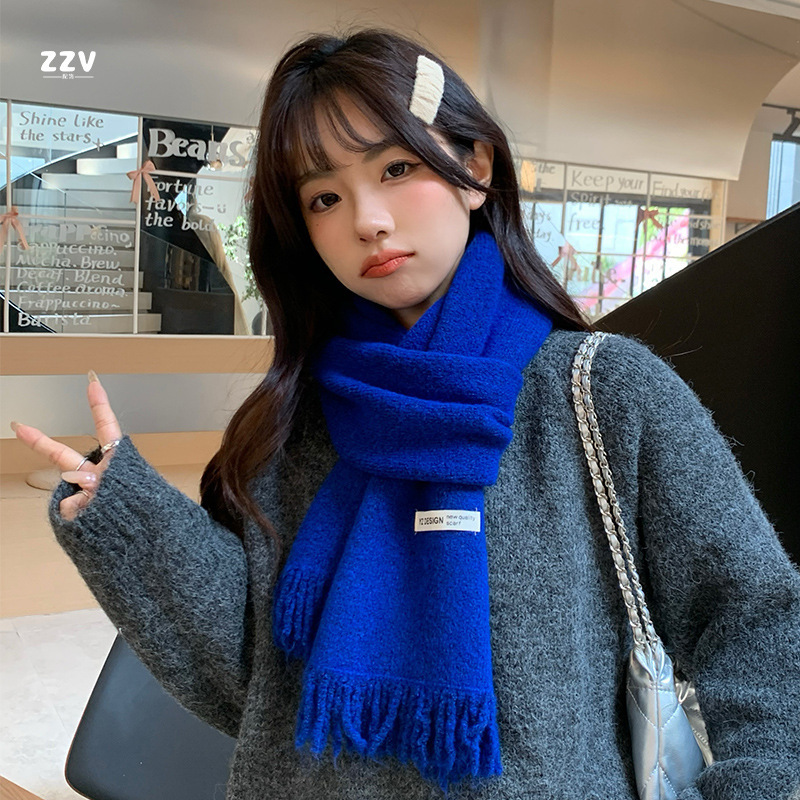 围巾女2025新款高级感保暖加厚柔软针织围脖冬季安可拉红学生百搭|undefined
