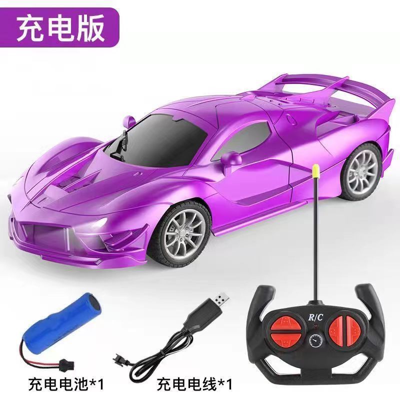 Coche de carreras eléctrico con control remoto para niños, Ferrari 1:18, con luces inalámbricas, exclusivamente disponible para ventas transfronterizas.