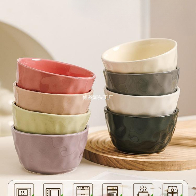 One Person, One Color Bowl, Personal High-Value Rice Bowl, Thickeneded Anti-Scalding High-Temperature Underglaze Color Household High-End Rice Bowl