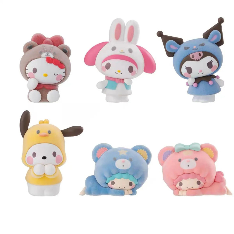 正版Hello kitty泰迪睡衣系列系列毛绒盲盒潮玩手办可爱公仔批发|undefined
