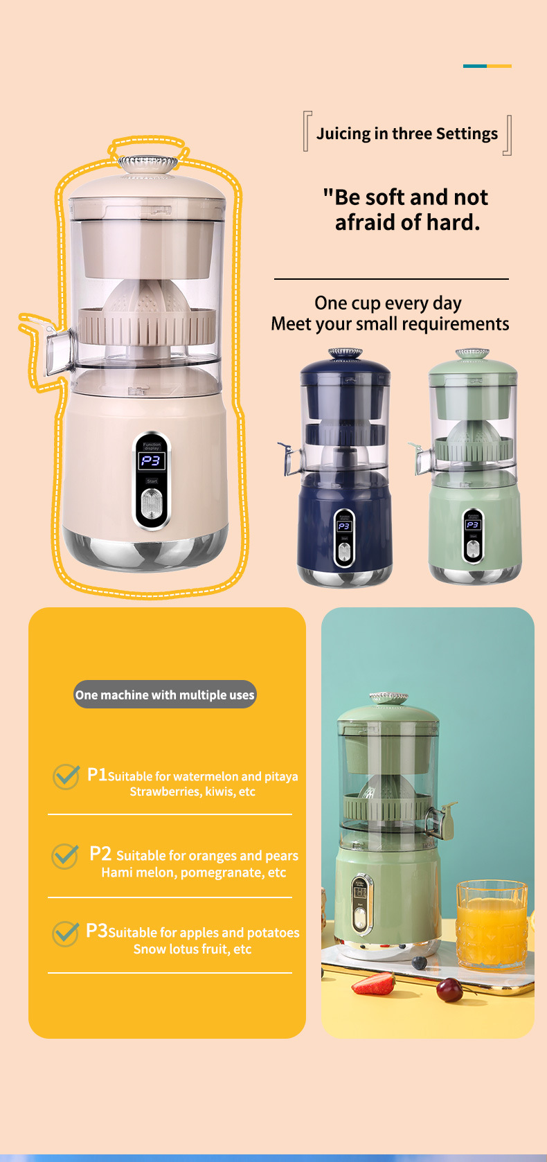 Cross-Border New Extractor Pulp Separation Portable Multifunctional Electric Small Juice Orange Juicer_voghion.com