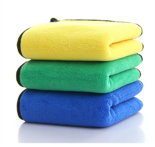 Car Good Companion Coral Fleece Wash Cloth Double Layer Cleaning Beauty Dual Color Double Sided Thick Absorbent Car Wash Towel