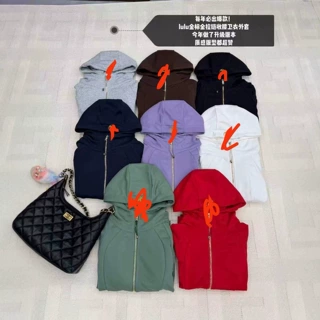 高品质~2026新款连帽卫衣收腰显瘦秋季新品运动瑜伽女士拉链开衫