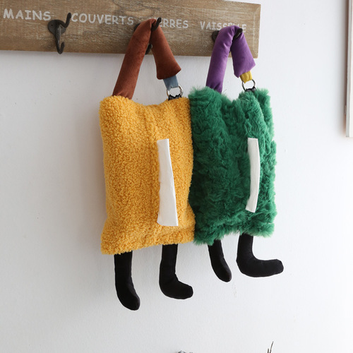 Beautiful elements, creative high-end sense ins style living room fabric tissue box, cute car hanging tissue box new product
