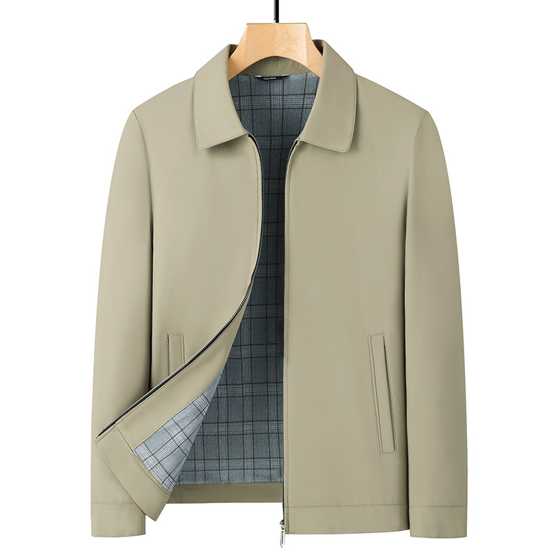 Spring and Autumn Men's Jackets Solid Color Middle-Aged Dad Wear Business Casual Loose Executive Jackets Men's Cadre Jackets Tops Spring and Autumn Men's Jackets Solid Color Middle-Aged Dad Wear Business Casual Loose Executive Jackets Men's Cadre Jackets Tops
