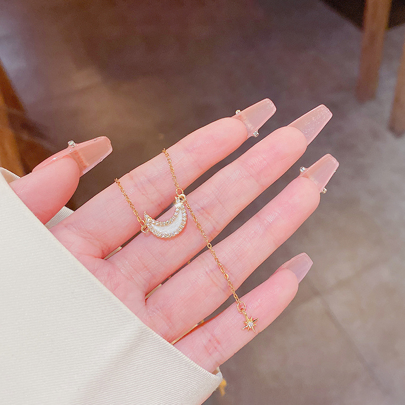 Fashion Heart Shape Flower Butterfly Titanium Steel Pearl Hollow Out Inlay Opal Zircon Pendant Neckl