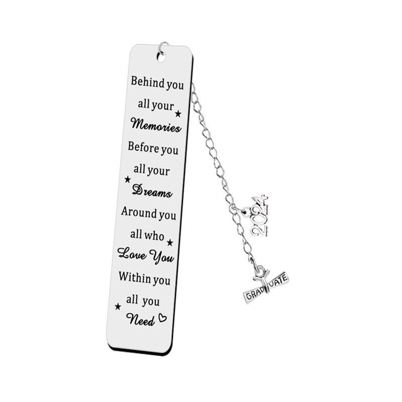 Marcador de acero inoxidable 2024 temporada de graduación marcador inspirador regalo del día del maestro de Acción de Gracias letras láser más logotipo