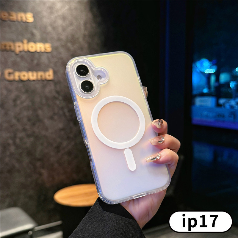 适用iphone17手机壳苹果17promax镭射渐变17Air炫彩变色龙磁吸壳|undefined