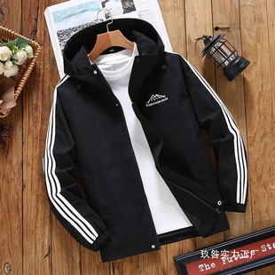 Spring and autumn men's coat casual sports hooded jacket men's windproof waterproof assault clothing thin loose men's wholesale