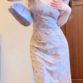 夏茶歇法式长裙复古修身显瘦初恋气质名媛女神范高级感连衣裙1939