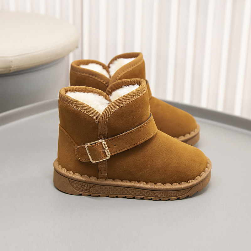 Bottes d'hiver pour filles et garçons 2024 pour enfants, chaussures en coton épais et pelucheux pour bébés_voghion.com
