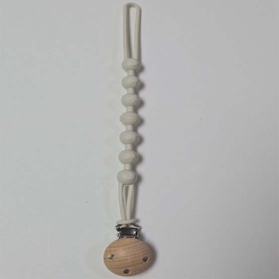 Cross-border baby silicone pacifier chain beech wood clip anti-buckle pacifier anti-drop chain baby gum chain silicone chain wholesale