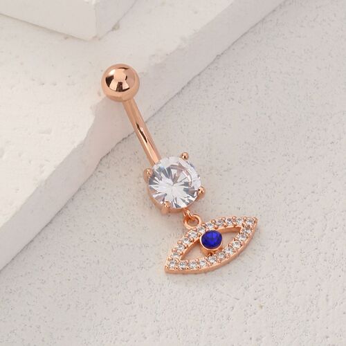 European and American fashionable personality non-mainstream hip-hop devil's eye copper micro-encrusted zircon anti-allergic belly button ring
