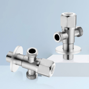 304 stainless steel three-way angle valve, one inlet and two outlet angle valve, 2 pieces