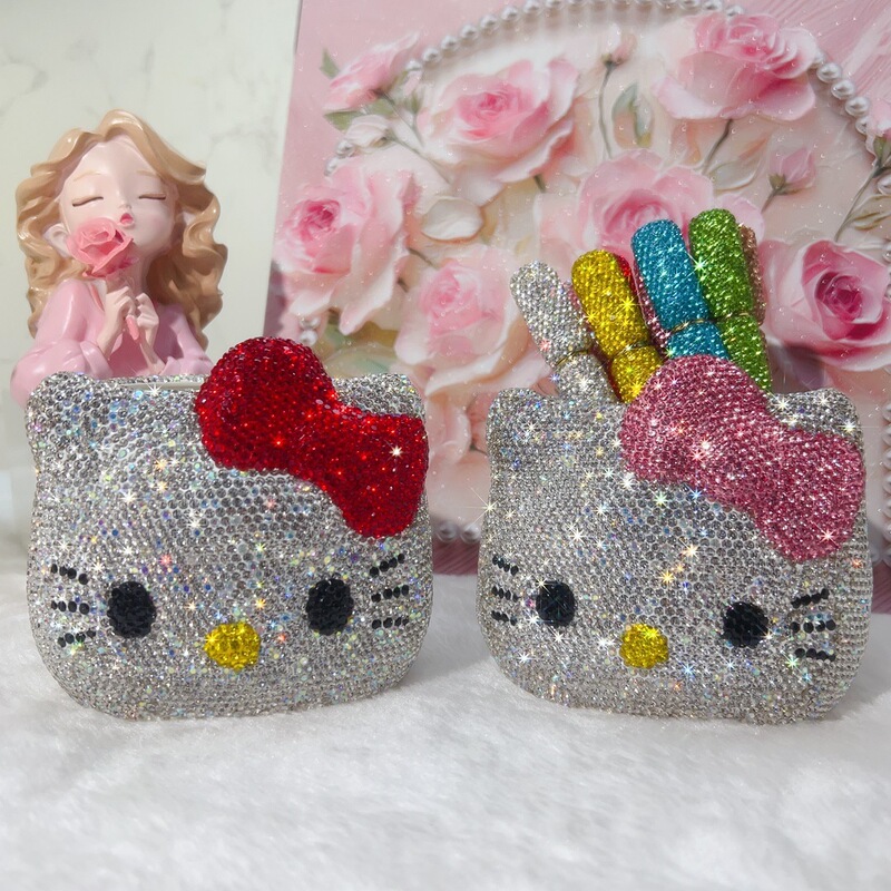 New Cute Kt Kitten Pen Holder Makeup Brush Holder Student Dormitory Desktop Storage Box Student Pen Holder Handmade Fashion New Cute Kt Kitten Pen Holder Makeup Brush Holder Student Dormitory Desktop Storage Box Student Pen Holder Handmade Fashion