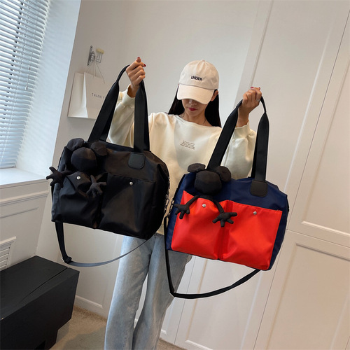 Women's Large Capacity Travel Bag for Business Trip, Portable and Waterproof Oxford Cloth, Unisex Lightweight Shoulder or Crossbody Fitness Bag