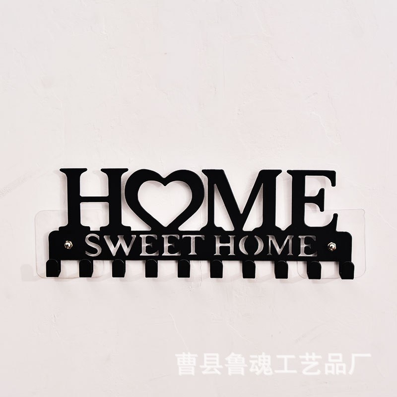 Gancho para llaves HOME, gancho sin taladro, gancho para ropa, gancho de hierro, gancho adhesivo detrás de la puerta, soporte para gafas y llaves para montar en la pared